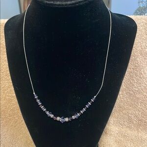 Elegant Silver and Purple Swarovski Necklace
